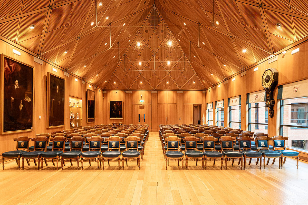 The Haberdashers' Hall main hall set for an event